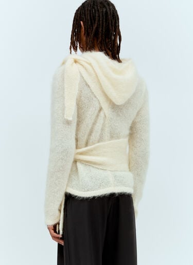 モヘアタイドフーデッドセーター Aaron Esh モヘアタイドフーデッドセーター アイボリー ash0154001