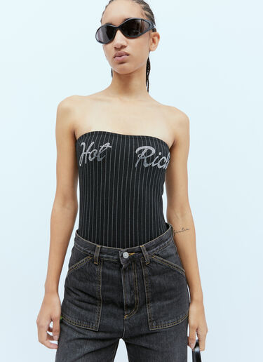 AVAVAV Knit Crystal Embellished Bodysuit Black ava0254003