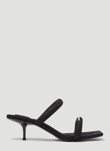Alexander Wang Jessie 圆形织带高跟凉鞋 黑 awg0245029