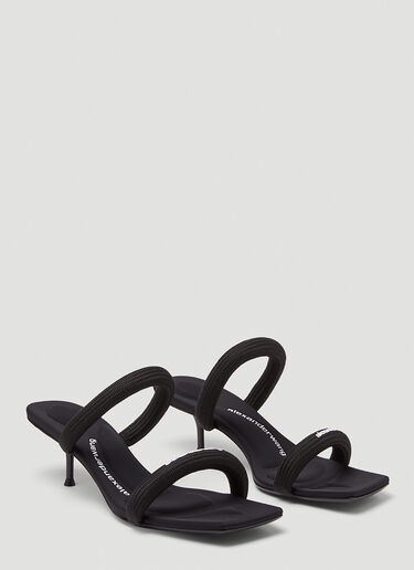 Alexander Wang Jessie 圆形织带高跟凉鞋 黑 awg0245029