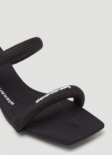 Alexander Wang Jessie 圆形织带高跟凉鞋 黑 awg0245029