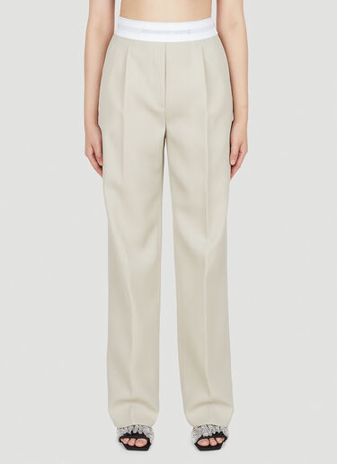 Alexander Wang 徽标腰围长裤 米 awg0249030