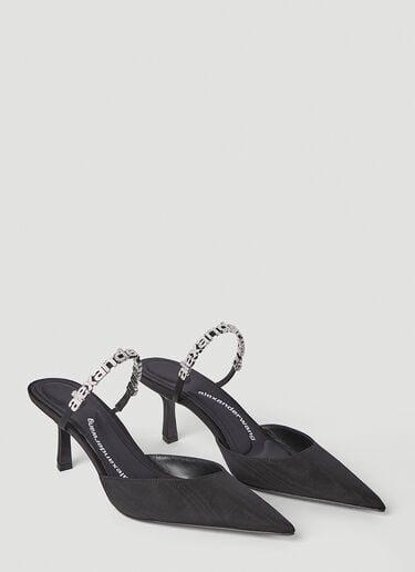 Alexander Wang Delphine Logo Strap Mules Black awg0251052
