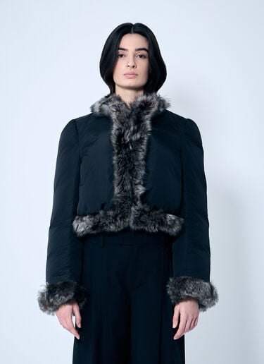 Alexander Wang 시어링 트리밍 퍼퍼 재킷  블랙 awg0258002