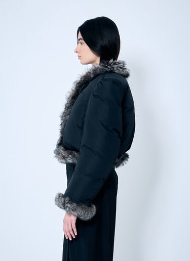 Alexander Wang 시어링 트리밍 퍼퍼 재킷  블랙 awg0258002