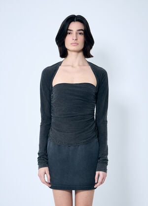 Alexander Wang 缩褶方领上衣 灰色 awg0258004