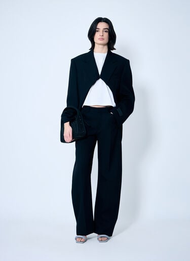 Bowed Leg Mid Rise Pants Alexander Wang Bowed Leg Mid Rise Pants Black awg0259002