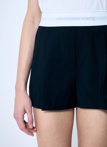 Alexander Wang 하이 라이즈 플리츠 쇼츠 블랙 awg0259007