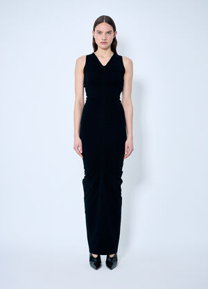 Alexander Wang シャーリングワイドVネックマキシドレス  ブラック awg0259009