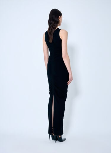 Ruched Wide V Neck Maxi Dress Alexander Wang Ruched Wide V Neck Maxi Dress Black awg0259009