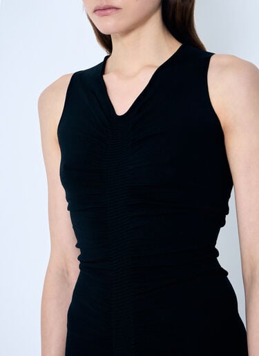 Ruched Wide V Neck Maxi Dress Alexander Wang Ruched Wide V Neck Maxi Dress Black awg0259009
