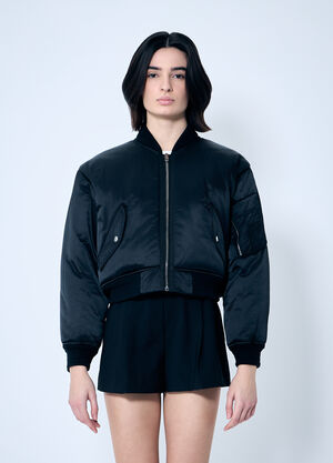 Alexander Wang Logo Embroidered Bomber Jacket Black awg0259010