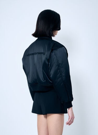 Alexander Wang 로고 자수 봄버 재킷  블랙 awg0259010