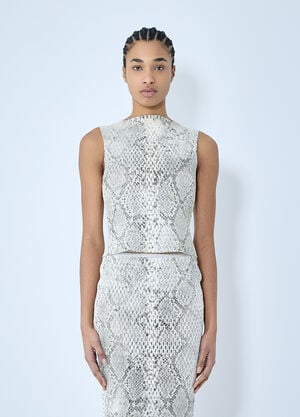 Alexander Wang 蛇纹压花背心上衣  白色 awg0259012