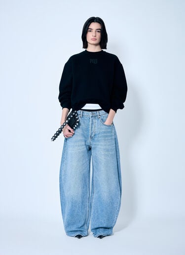 オーバーサイズラウンドローライズジーンズ Alexander Wang オーバーサイズラウンドローライズジーンズ ブルー awg0259029