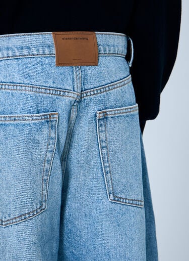 Alexander Wang オーバーサイズラウンドローライズジーンズ  ブルー awg0259029