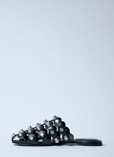 Alexander Wang レクサス ケージ レザースライド  ブラック awg0259035