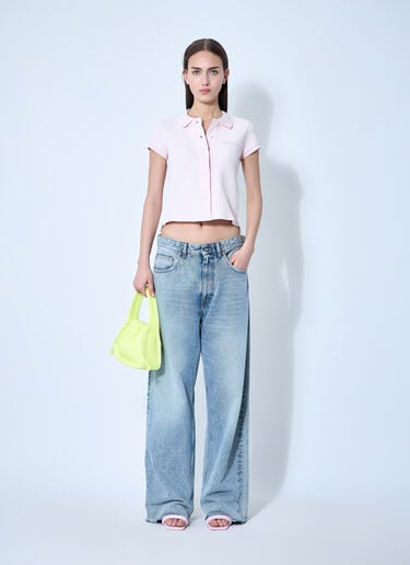 Deconstructed Polo Shirt Alexander Wang Deconstructed Polo Shirt Pink awg0260005