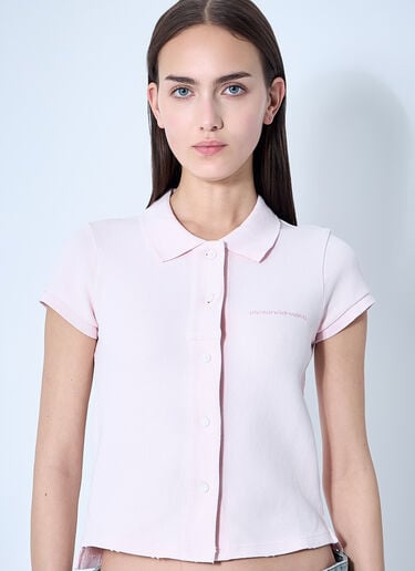 Deconstructed Polo Shirt Alexander Wang Deconstructed Polo Shirt Pink awg0260005