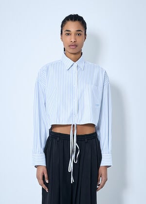 Alexander Wang Crop Button-Down Shirt Blue awg0260006