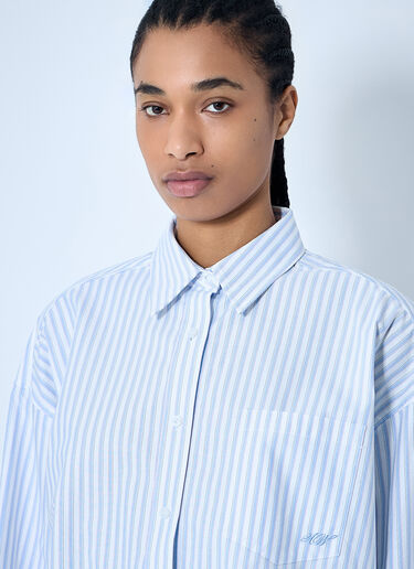 Crop Button-Down Shirt Alexander Wang Crop Button-Down Shirt Blue awg0260006