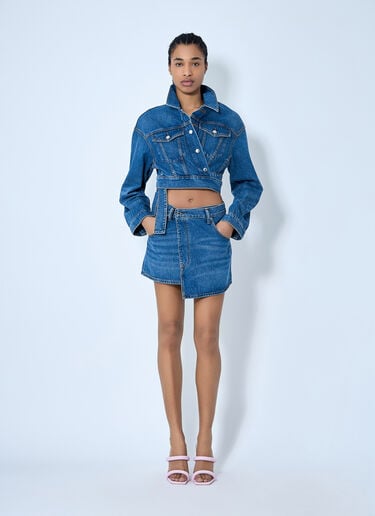 デコンストラクト ラップミニスカート Alexander Wang デコンストラクト ラップミニスカート ブルー awg0260008