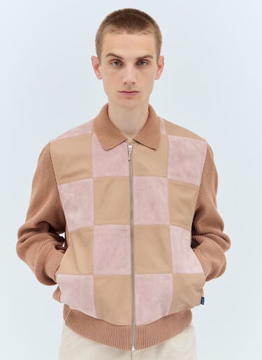 Checkerboard Zip-Front Jacket Awake NY Checkerboard Zip-Front Jacket Brown awk0156002