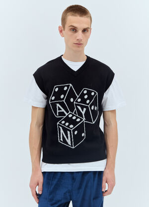 Awake NY Dice Knit Vest Black awk0156005