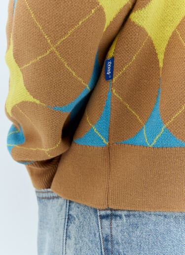 Awake NY Argyle Knit Cardigan Brown awk0156006