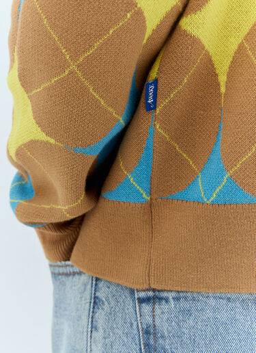 Argyle Knit Cardigan Awake NY Argyle Knit Cardigan Brown awk0156006