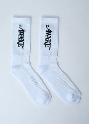 Awake NY Logo Motif Socks White awk0160001