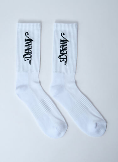 Awake NY Logo Motif Socks White awk0160001