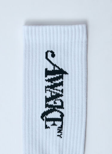 Awake NY Logo Motif Socks White awk0160001