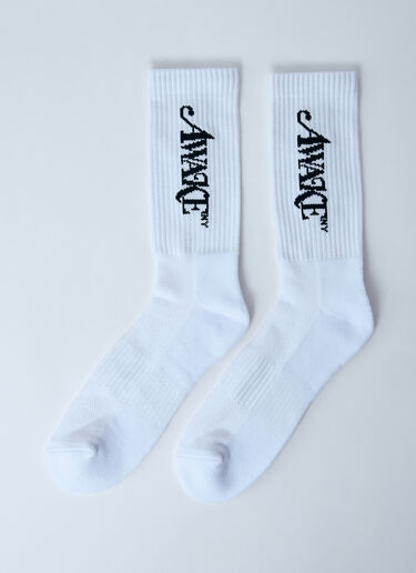 Awake NY Logo Motif Socks White awk0160001