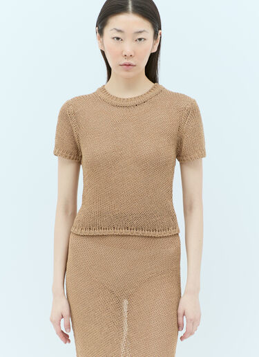 Atele Knit T-Shirt Aya Muse Atele Knit T-Shirt Brown aym0255004