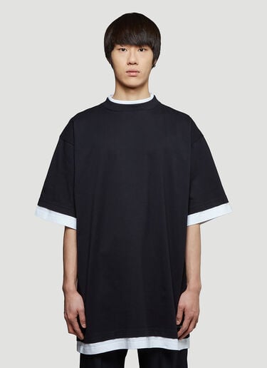 Oversized Double-Layer T-Shirt Balenciaga Oversized Double-Layer T-Shirt Black bal0143014