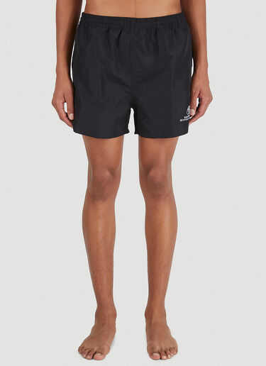 Balenciaga Logo Motif Swim Shorts Black bal0145132