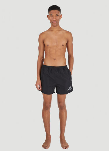 Balenciaga Logo Motif Swim Shorts Black bal0145132