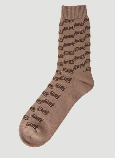 BB Monogram Socks Balenciaga BB Monogram Socks Beige bal0151051
