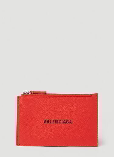 Logo Print Card Holder Balenciaga Logo Print Card Holder Red bal0151069