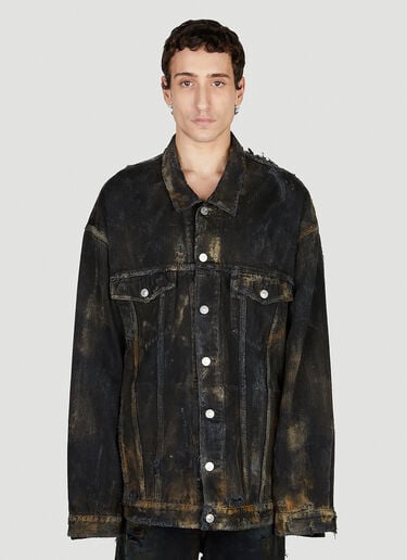 Destroyed Denim Jacket Balenciaga Destroyed Denim Jacket Black bal0152041
