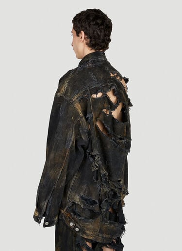 Destroyed Denim Jacket Balenciaga Destroyed Denim Jacket Black bal0152041