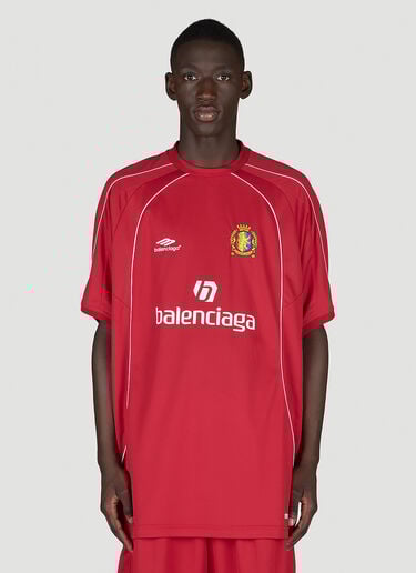 Oversized Soccer Jersey Top Balenciaga Oversized Soccer Jersey Top Red bal0154025