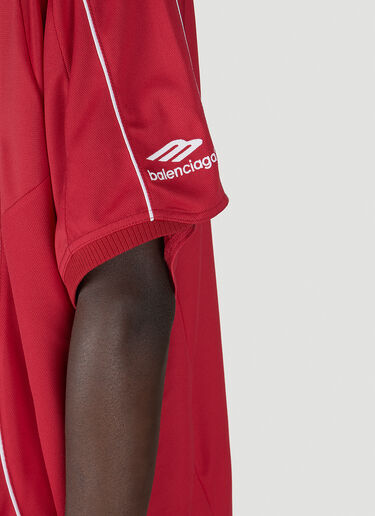 Oversized Soccer Jersey Top Balenciaga Oversized Soccer Jersey Top Red bal0154025