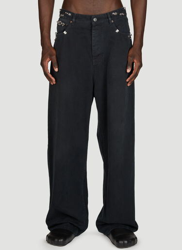 Pierced Baggy Jeans Balenciaga Pierced Baggy Jeans Black bal0155010