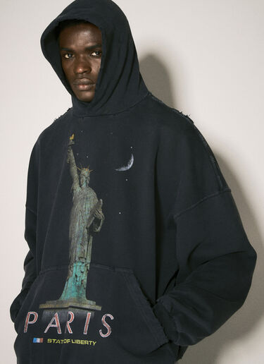 Paris Liberty Hooded Sweatshirt Balenciaga Paris Liberty Hooded Sweatshirt Black bal0157018