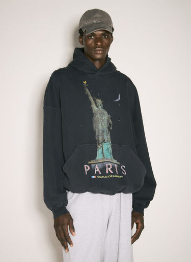 Paris Liberty Hooded Sweatshirt Balenciaga Paris Liberty Hooded Sweatshirt Black bal0157018