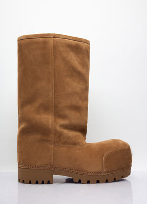 Balenciaga Alaska Faux-Fur High Boots Beige bal0157037