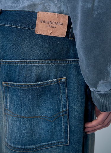 Balenciaga Baggy Panel Construction Jeans Blue bal0159002
