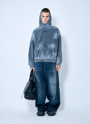 Balenciaga Logo Print Hooded Sweatshirt Grey bal0159013